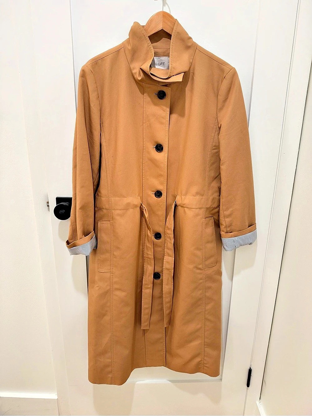 LOFT Women's Brown Belted Trench Coat